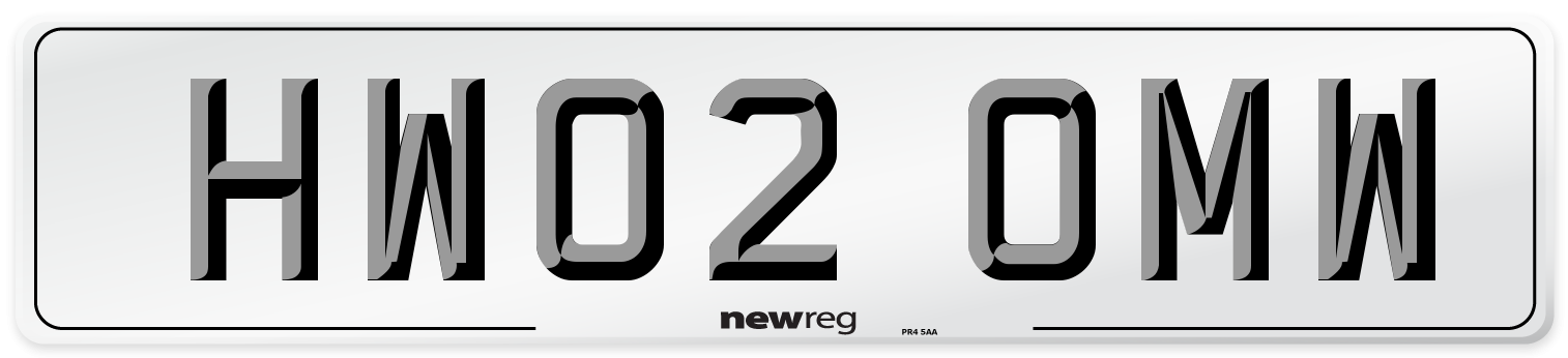 HW02 OMW Number Plate from New Reg